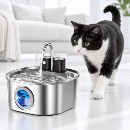 Fontaine à Eau Chat en Inox