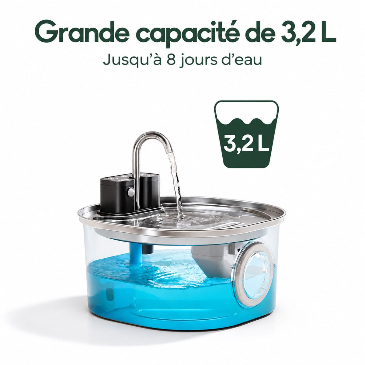 Fontaine à Eau Chat en Inox