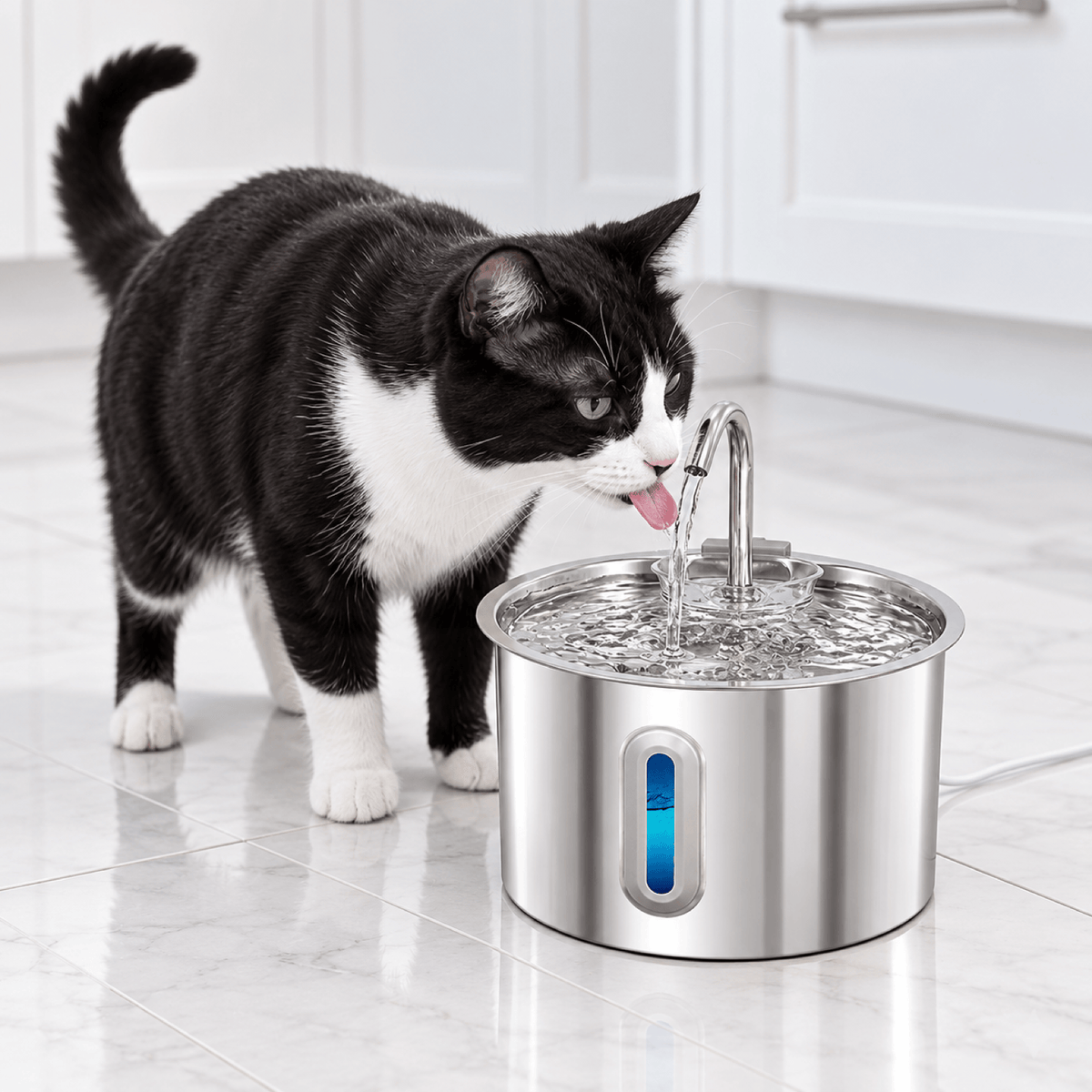 Fontaine à Eau Chat Inox 2.2L