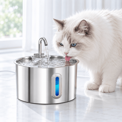 Fontaine à Eau Chat Inox 2.2L