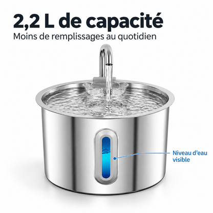Fontaine à Eau Chat Inox 2.2L