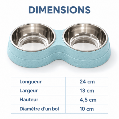 Gamelle Chat Double Inox – DuoRepas