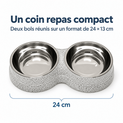 Gamelle Chat Double Inox – DuoRepas
