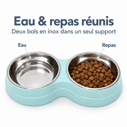 Gamelle Chat Double Inox – DuoRepas