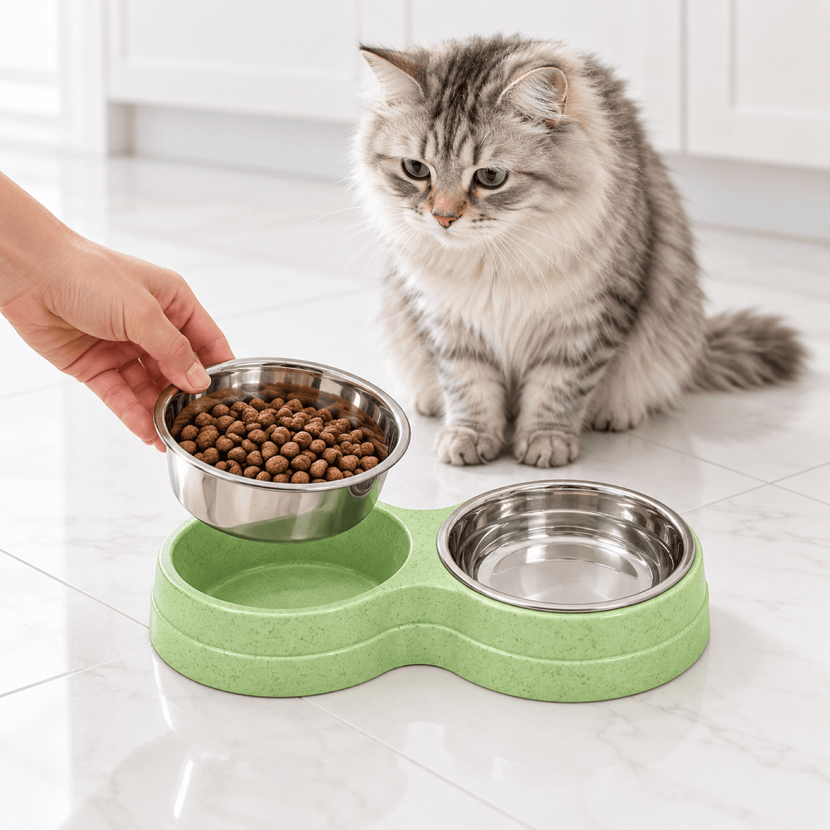Gamelle Chat Double Inox – DuoRepas