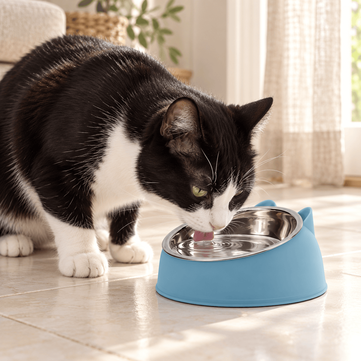 Gamelle chat surélevée en inox – Miaou Confort