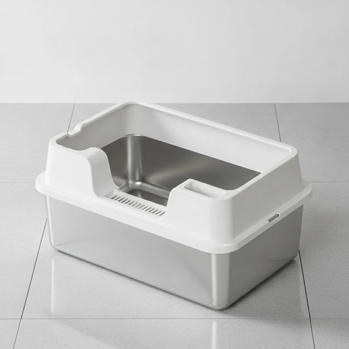 Litière Chat Fermée Inox Anti-Odeur & Anti-Projection