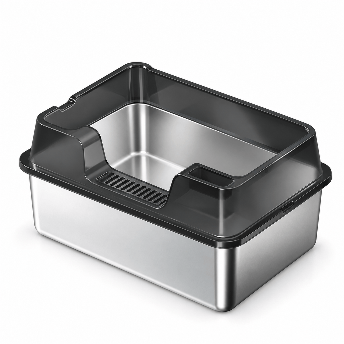 Litière Chat Fermée Inox Anti-Odeur & Anti-Projection