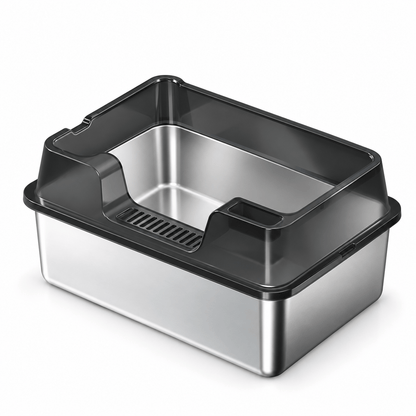 Litière Chat Fermée Inox Anti-Odeur & Anti-Projection
