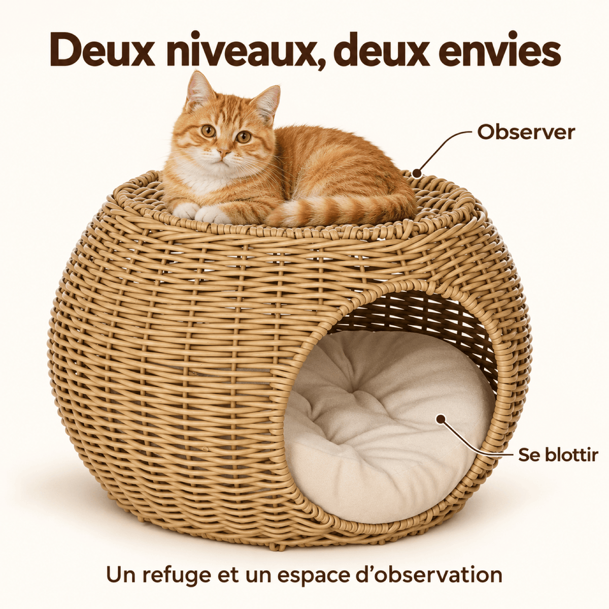 Panier Chat Double Niveau – DuoCocon