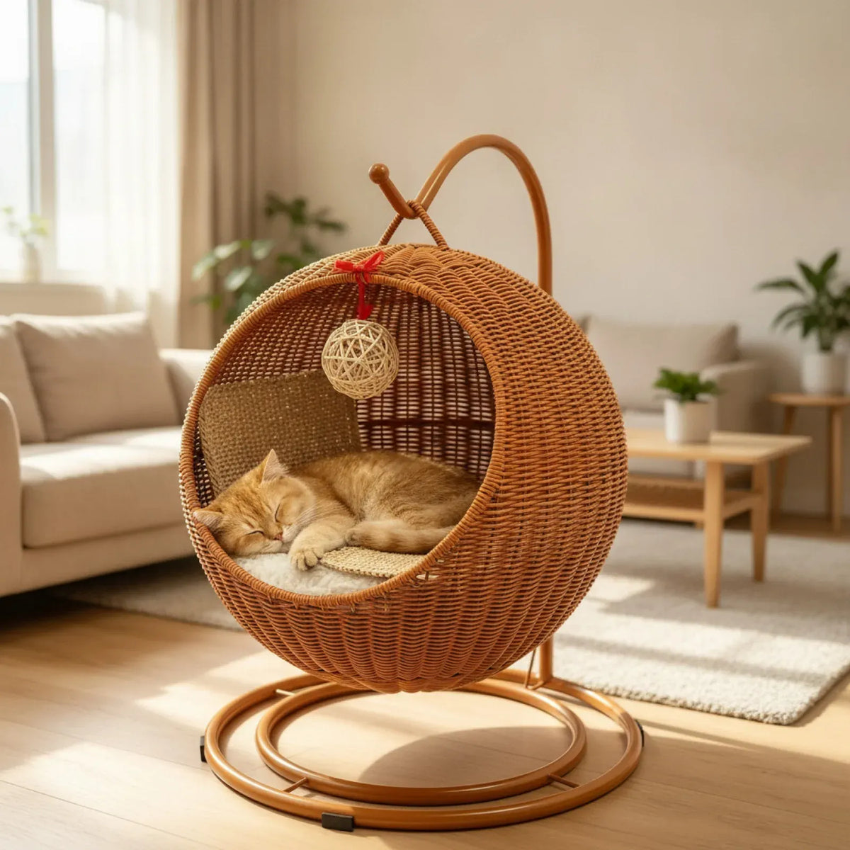 Panier Chat Suspendue en rotin