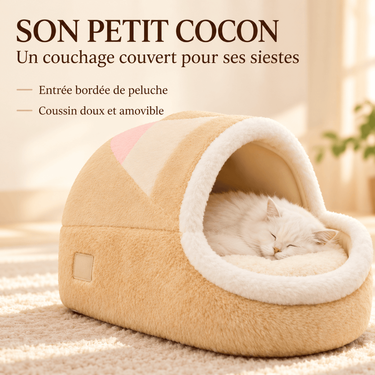 Panier Niche pour Chat – Cocon Crème