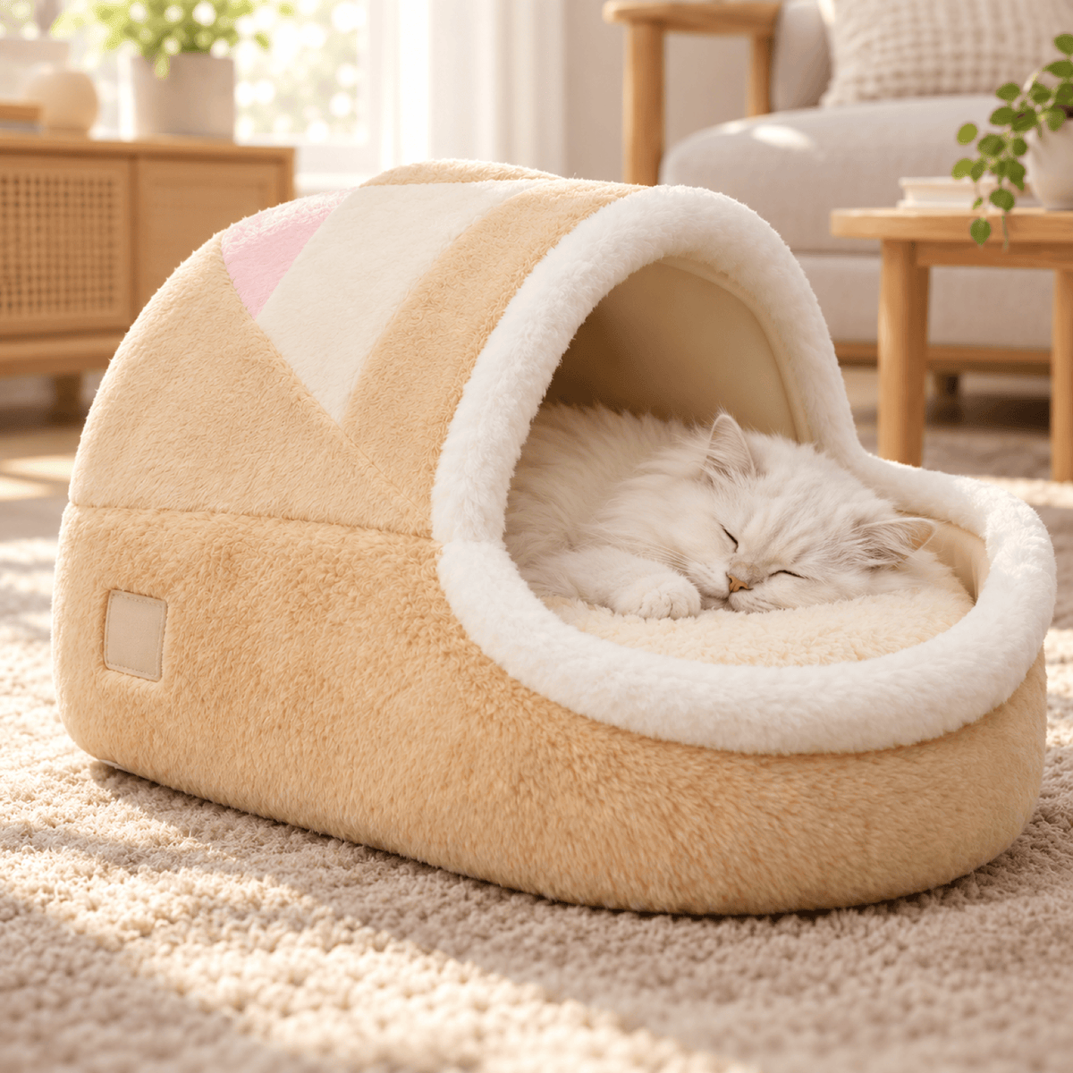 Panier Niche pour Chat – Cocon Crème