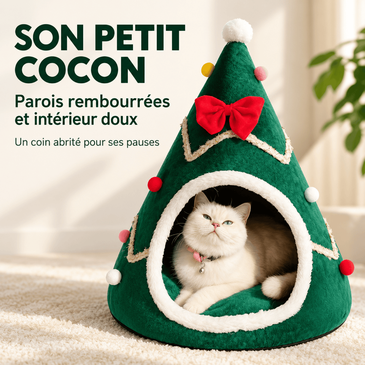 Panier Niche pour Chat – Sapin Cocon