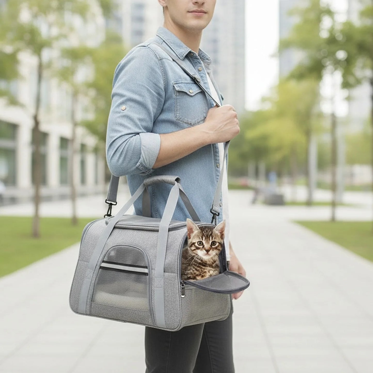 Sac de Transport Pliable Respirant pour Animaux