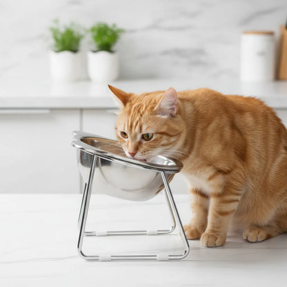 Gamelle surélevée inclinée pour chat