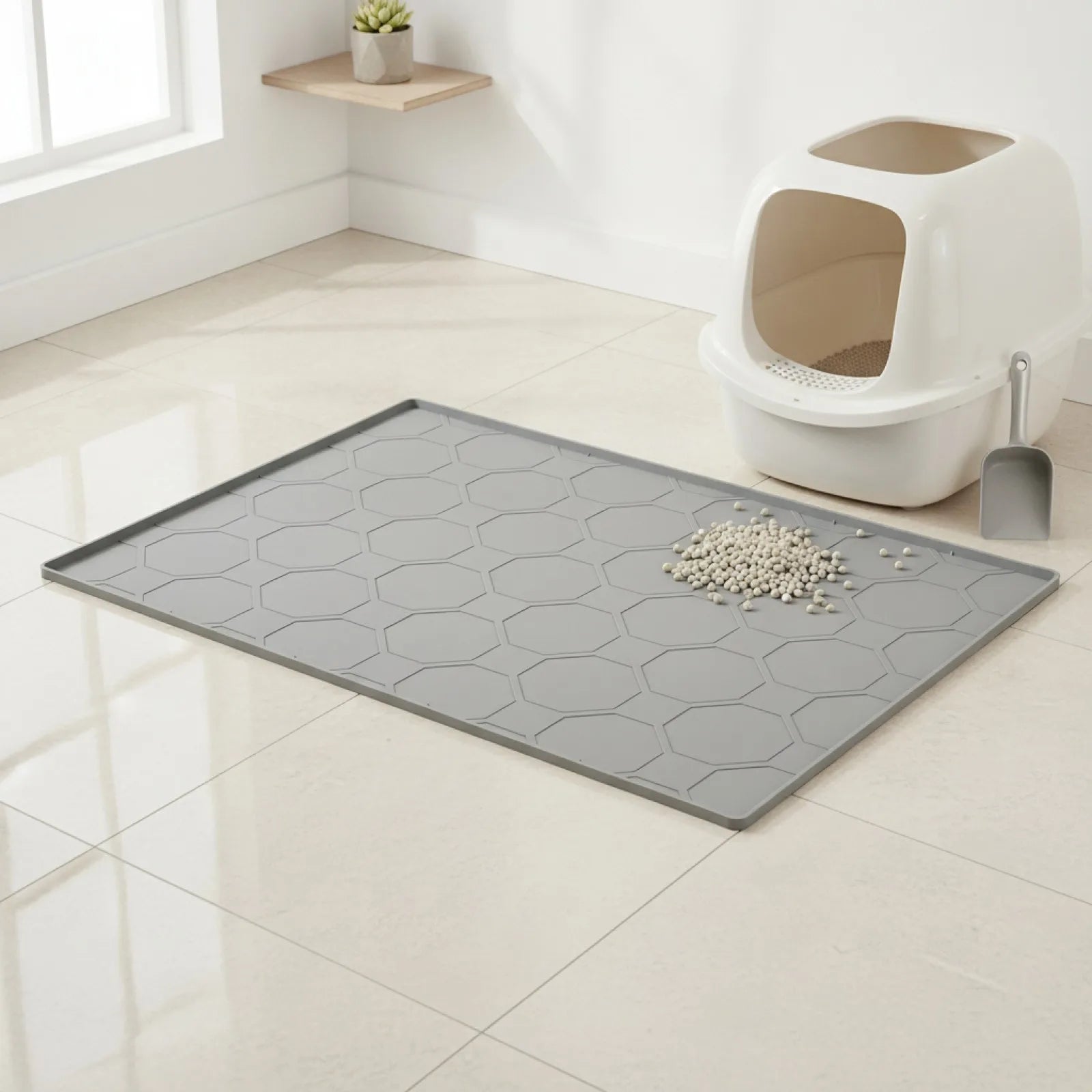 Tapis Litière Chat Silicone Anti-Salissures